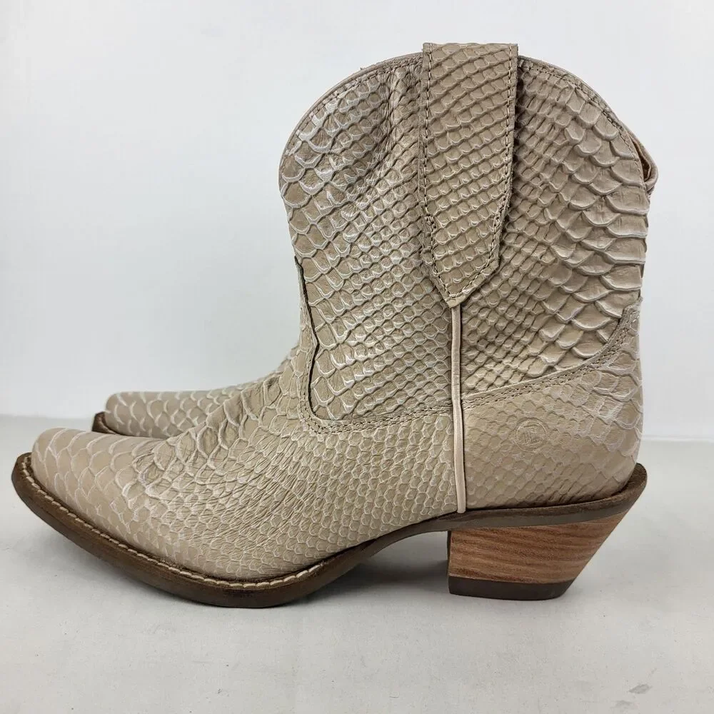 Dingo Sorta Sweet Snake Print Snip Toe Pull On Cowboy Boot 6 M - Picture 2 of 12